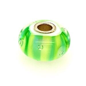 Trollbeads Green Stripe Bubble Charm